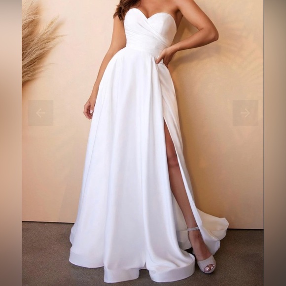 Dresses & Skirts - White satin wedding dress NWT never worn